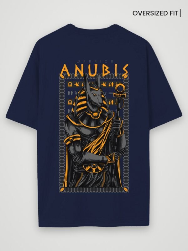 warrior anubis oversized t-shirt navy blue back warrior anubis oversized t-shirt navy blue back