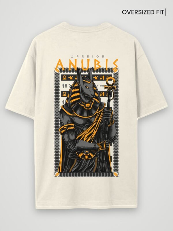 warrior anubis oversized t-shirt off white back warrior anubis oversized t-shirt off white back
