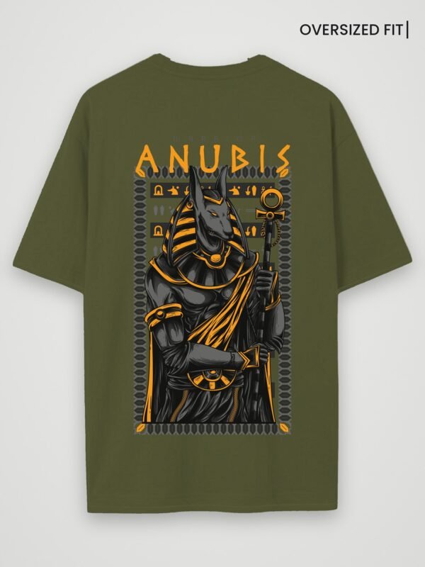 warrior anubis oversized t-shirt olive green back warrior anubis oversized t-shirt olive green back