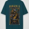 warrior anubis oversized t-shirt petrol blue back warrior anubis oversized t-shirt petrol blue back