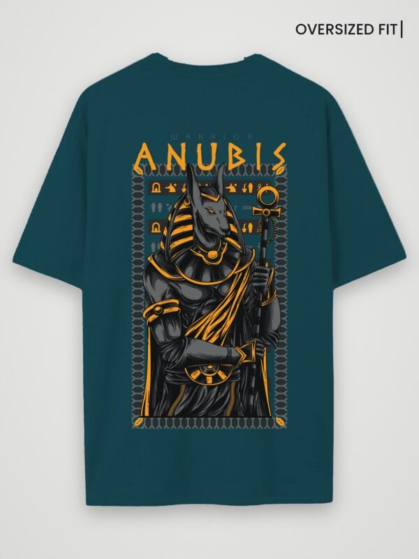 warrior anubis oversized t-shirt petrol blue back warrior anubis oversized t-shirt petrol blue back