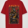 warrior anubis oversized t-shirt red back warrior anubis oversized t-shirt red back