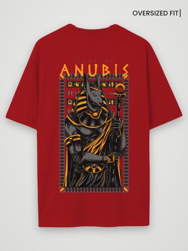 warrior anubis oversized t-shirt red back warrior anubis oversized t-shirt red back