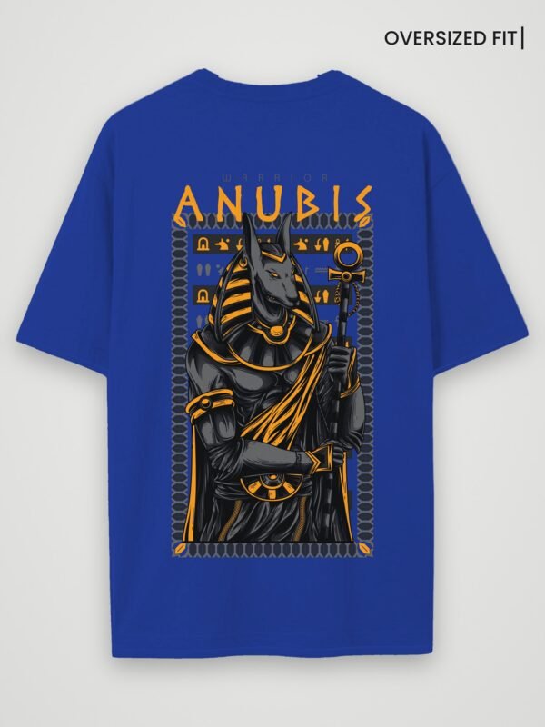 warrior anubis oversized t-shirt royal blue back warrior anubis oversized t-shirt royal blue back