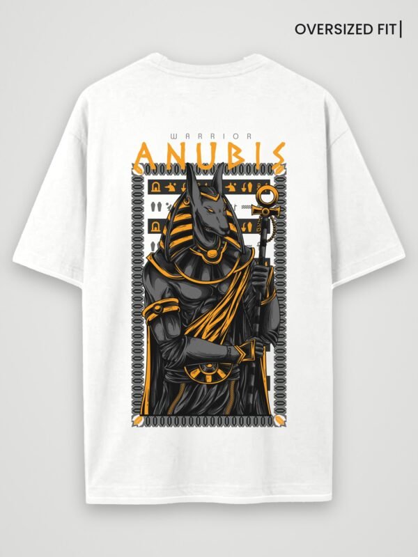 warrior anubis oversized t-shirt white back warrior anubis oversized t-shirt white back
