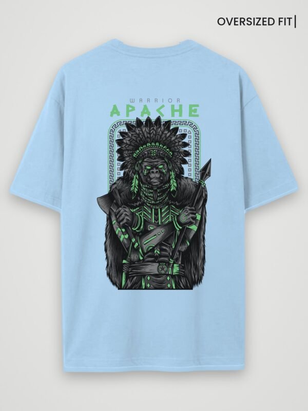 warrior apache oversized t-shirt baby blue back