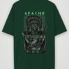 warrior apache oversized t-shirt bottle green back