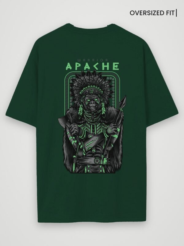warrior apache oversized t-shirt bottle green back
