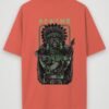 warrior apache oversized t-shirt coral back