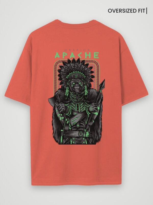 warrior apache oversized t-shirt coral back