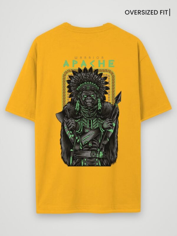 warrior apache oversized t-shirt golden yellow back