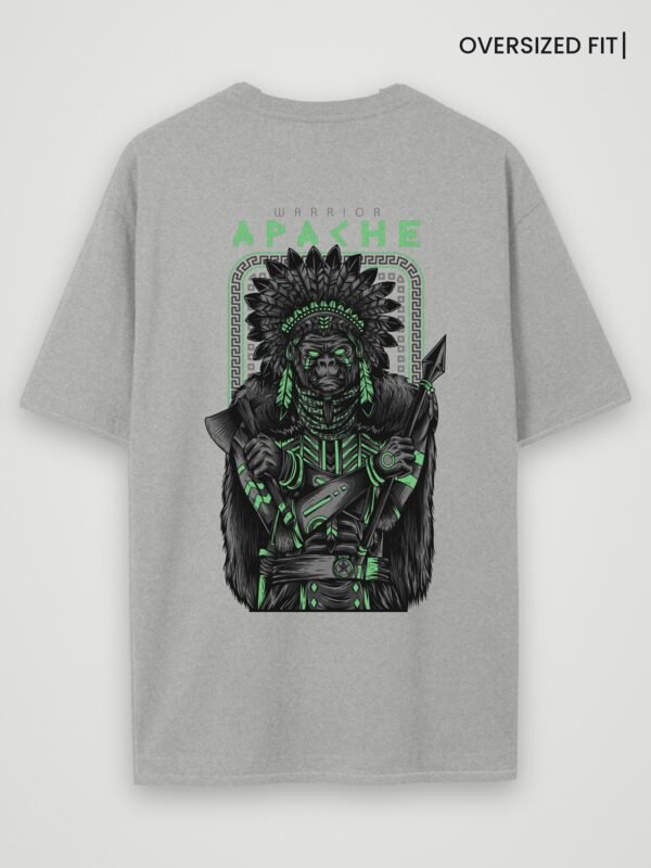 warrior apache oversized t-shirt grey melange back