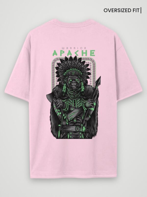 warrior apache oversized t-shirt light baby pink back