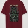 warrior apache oversized t-shirt maroon back