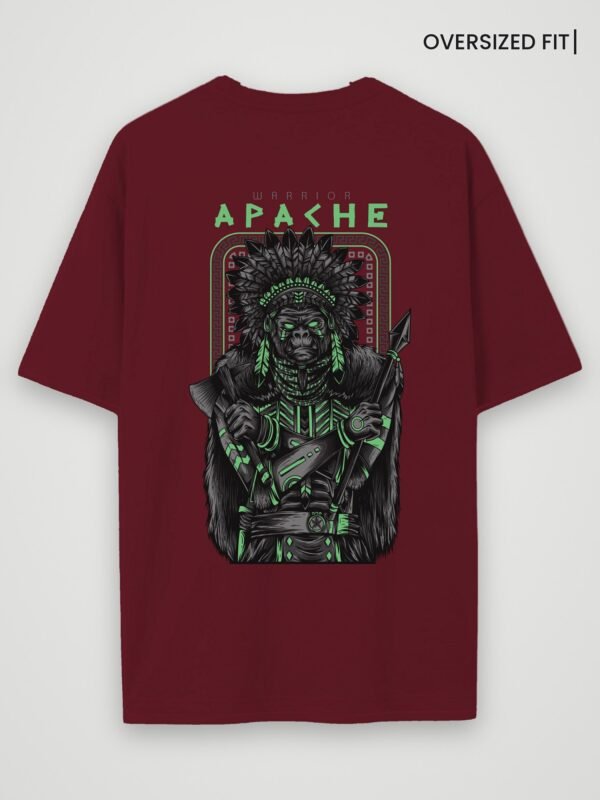 warrior apache oversized t-shirt maroon back