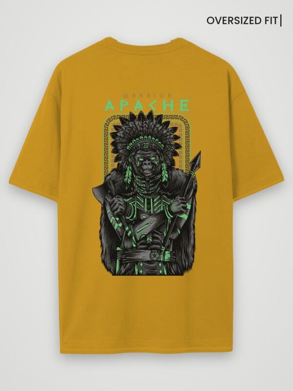 warrior apache oversized t-shirt mustard back