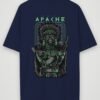 warrior apache oversized t-shirt navy blue back