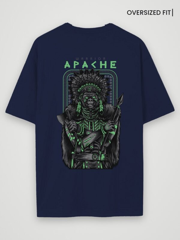 warrior apache oversized t-shirt navy blue back