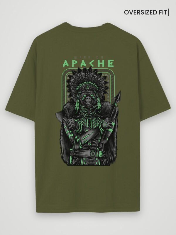 warrior apache oversized t-shirt olive green back