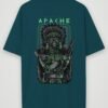 warrior apache oversized t-shirt petrol blue back