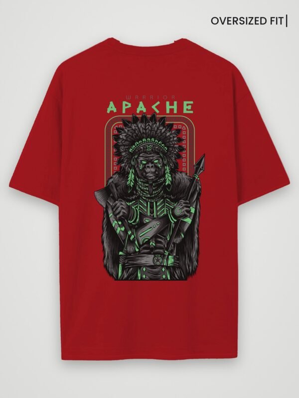 warrior apache oversized t-shirt red back