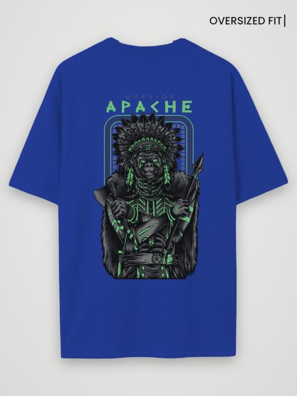warrior apache oversized t-shirt royal blue back