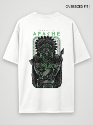 warrior apache oversized t-shirt white back warrior apache oversized t-shirt white back