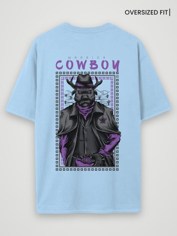 warrior cowboy oversized t-shirt baby blue back warrior cowboy oversized t-shirt baby blue back