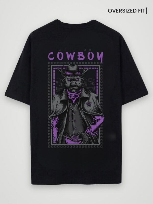 warrior cowboy oversized t-shirt black back warrior cowboy oversized t-shirt black back