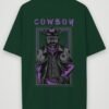 warrior cowboy oversized t-shirt bottle green back warrior cowboy oversized t-shirt bottle green back