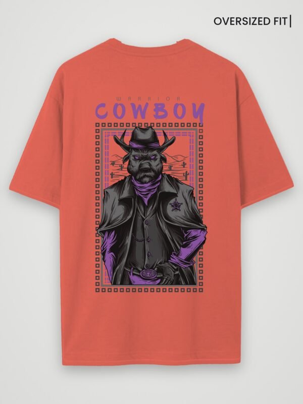 warrior cowboy oversized t-shirt coral back warrior cowboy oversized t-shirt coral back