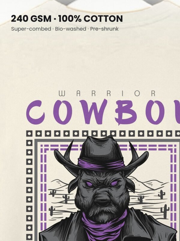 warrior cowboy oversized t-shirt fabric detail warrior cowboy oversized t-shirt fabric detail