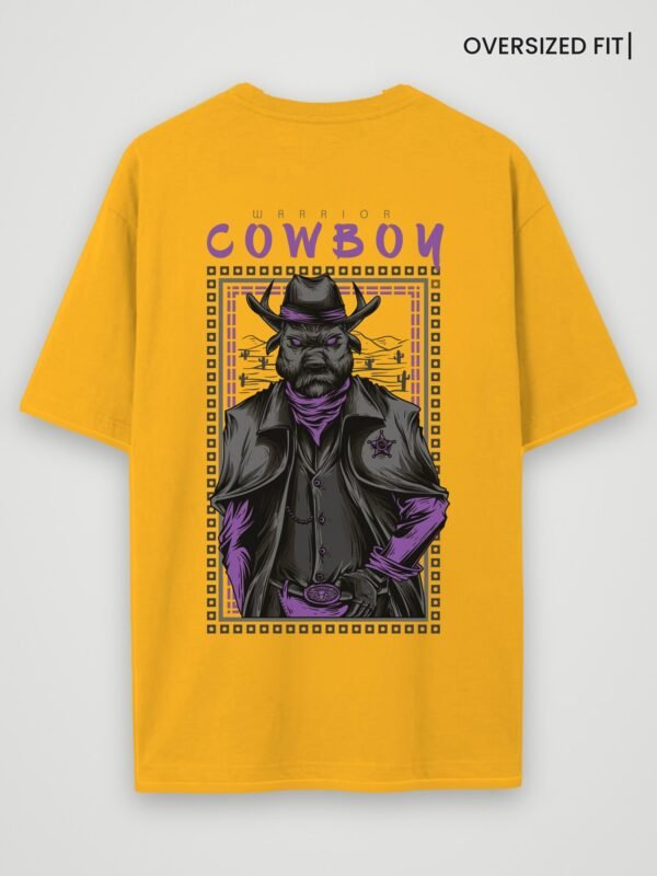 warrior cowboy oversized t-shirt golden yellow back warrior cowboy oversized t-shirt golden yellow back