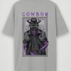 warrior cowboy oversized t-shirt grey melange back warrior cowboy oversized t-shirt grey melange back