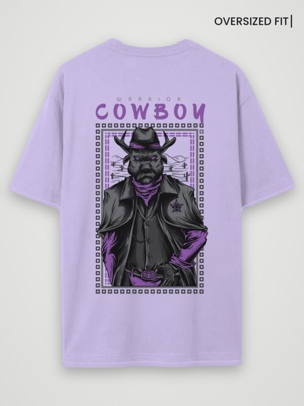 warrior cowboy oversized t-shirt lavender back warrior cowboy oversized t-shirt lavender back