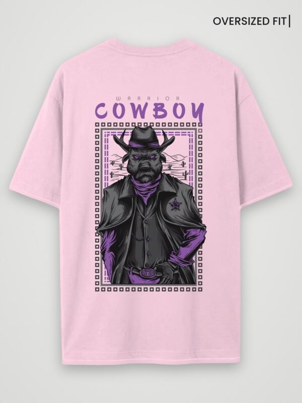 warrior cowboy oversized t-shirt light baby pink back warrior cowboy oversized t-shirt light baby pink back