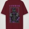 warrior cowboy oversized t-shirt maroon back warrior cowboy oversized t-shirt maroon back