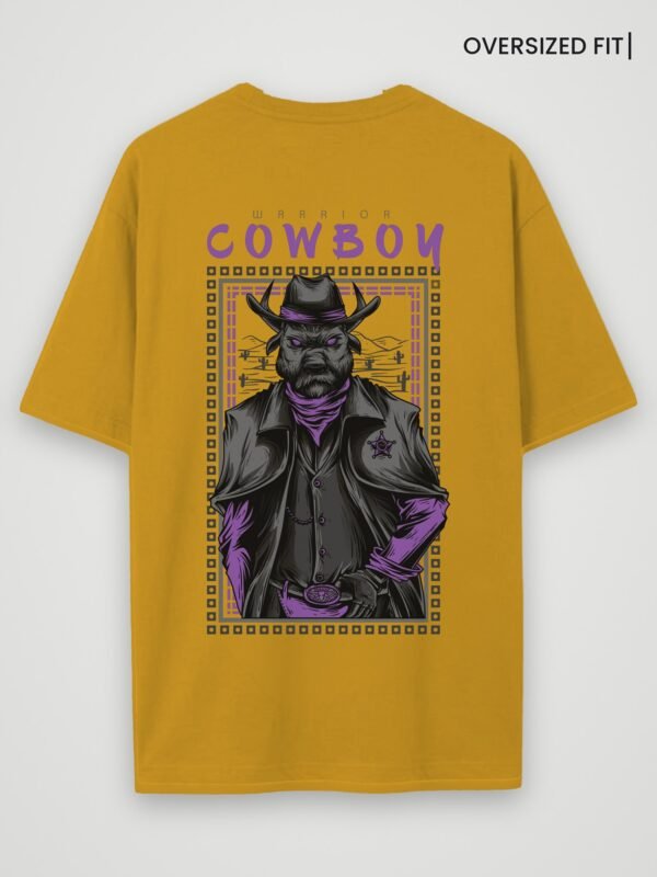 warrior cowboy oversized t-shirt mustard back warrior cowboy oversized t-shirt mustard back
