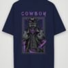 warrior cowboy oversized t-shirt navy blue back warrior cowboy oversized t-shirt navy blue back