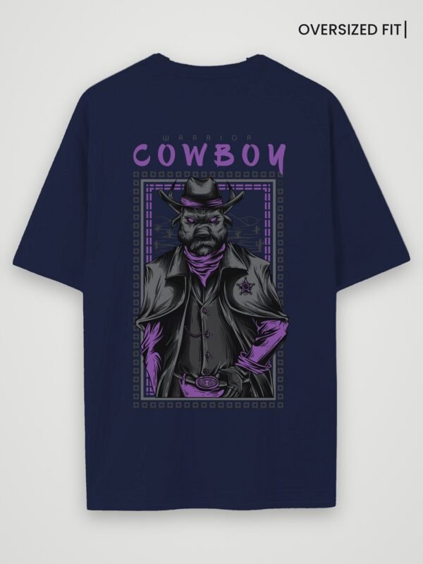 warrior cowboy oversized t-shirt navy blue back warrior cowboy oversized t-shirt navy blue back