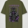 warrior cowboy oversized t-shirt olive green back warrior cowboy oversized t-shirt olive green back