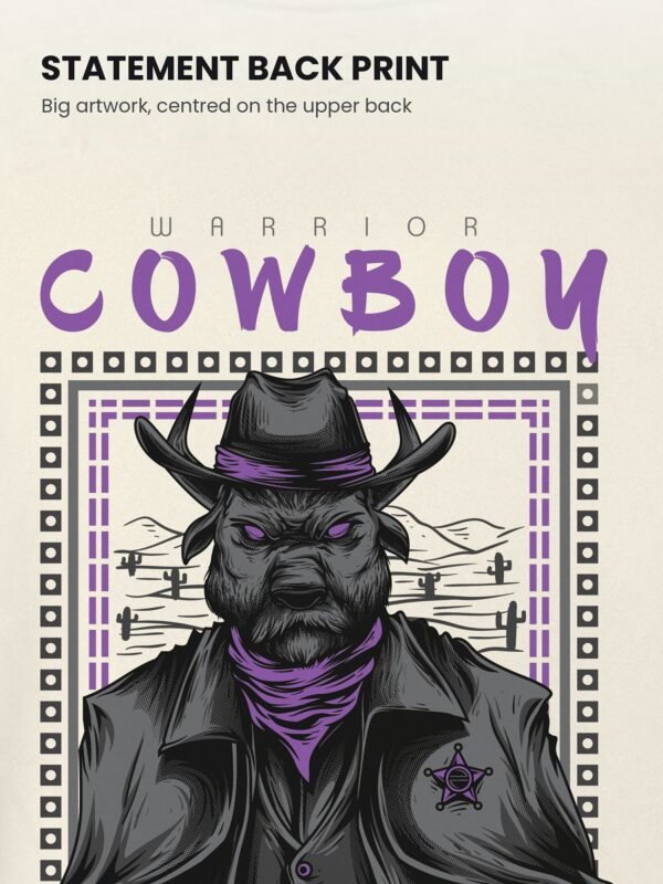 warrior cowboy oversized t-shirt print detail warrior cowboy oversized t-shirt print detail