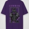 warrior cowboy oversized t-shirt purple back warrior cowboy oversized t-shirt purple back