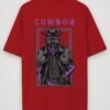 warrior cowboy oversized t-shirt red back warrior cowboy oversized t-shirt red back