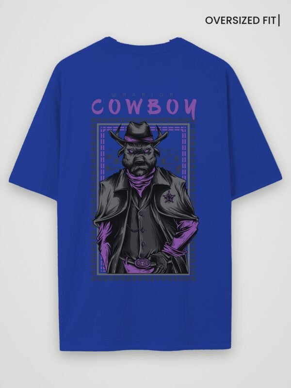 warrior cowboy oversized t-shirt royal blue back warrior cowboy oversized t-shirt royal blue back