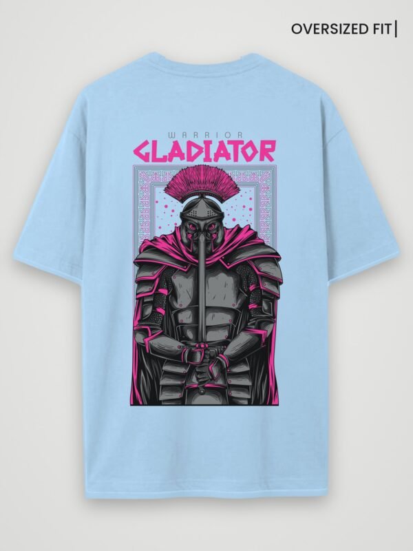 warrior gladiator oversized t-shirt baby blue back