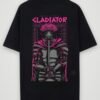 warrior gladiator oversized t-shirt black back