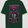 warrior gladiator oversized t-shirt bottle green back