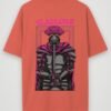 warrior gladiator oversized t-shirt coral back