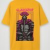 warrior gladiator oversized t-shirt golden yellow back